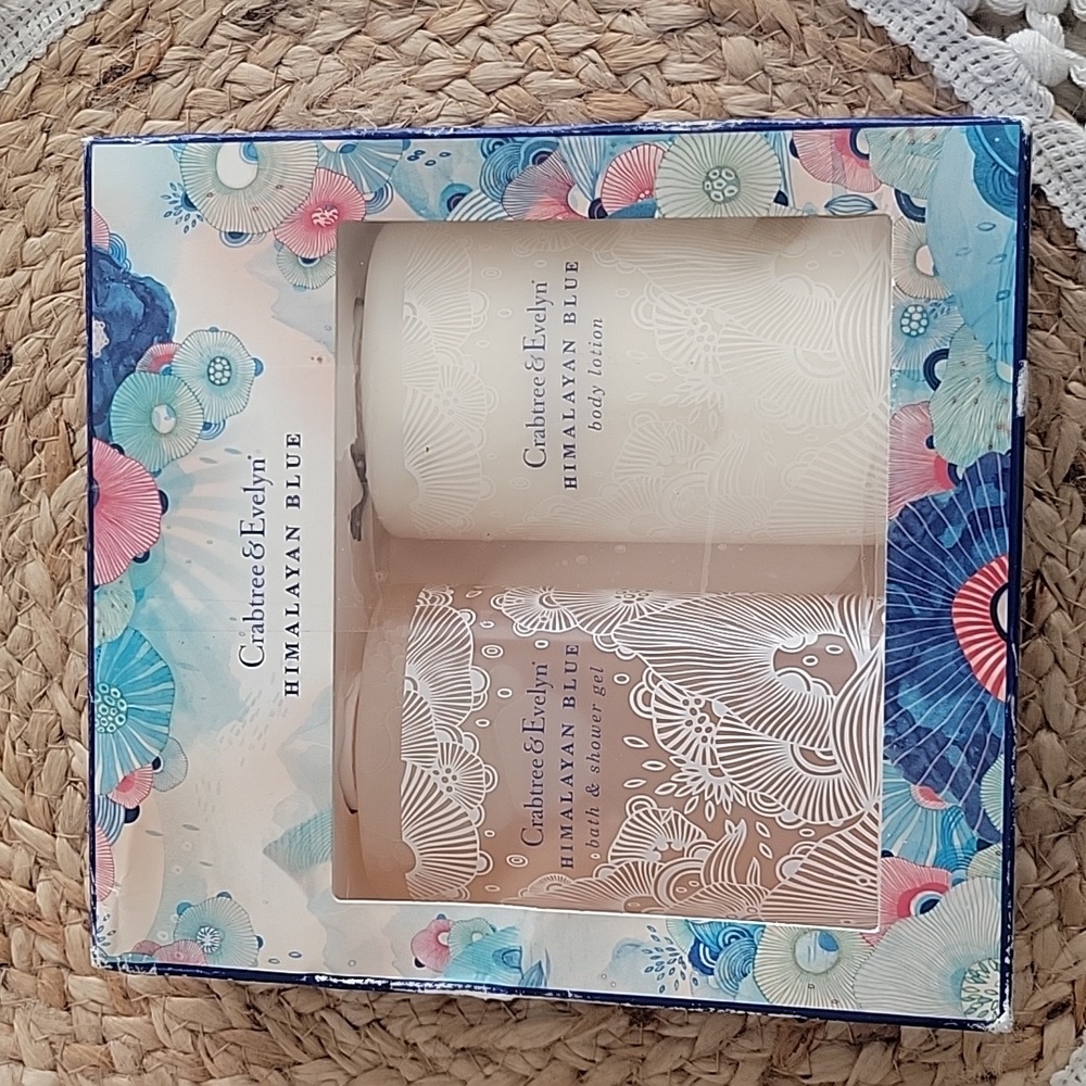 Crabtree & Evelyn HIMALAYAN BLUE Retired Bath Gel + Lotion Set Body Care NIB